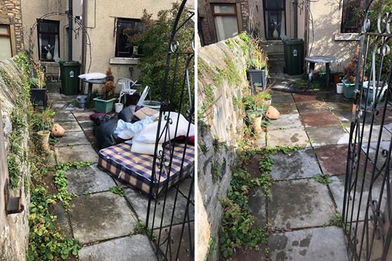 Rubbish removal before and after